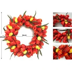 20 In. Multi-Color Unlit Tulip Artificial Harvest Wreath 9 20 In. Multi-Color Unlit Tulip Artificial Harvest Wreath -The Home Depot Shop glitzhome fall wreaths lkw20212 44 1000