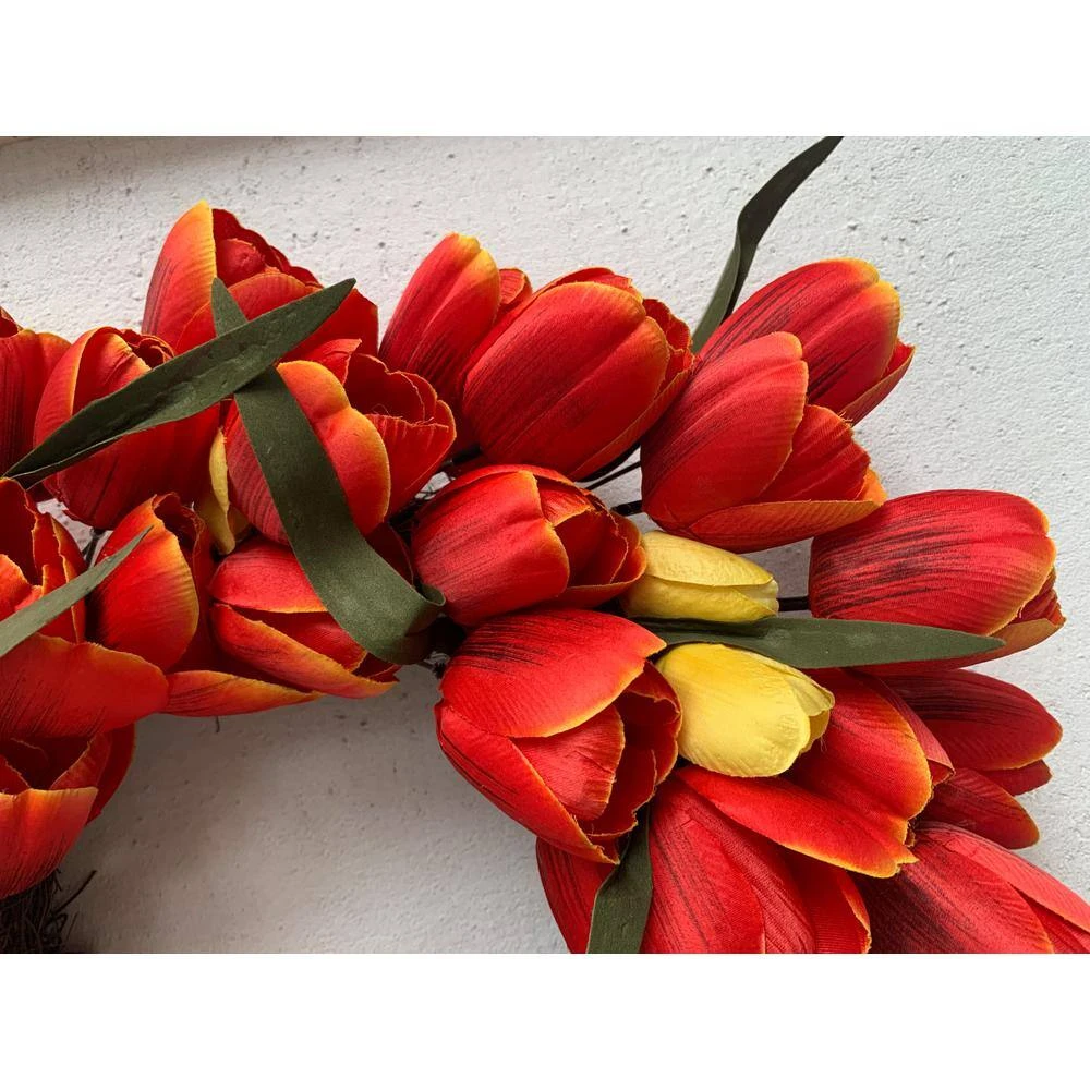 20 In. Multi-Color Unlit Tulip Artificial Harvest Wreath 3 20 In. Multi-Color Unlit Tulip Artificial Harvest Wreath - Image 3