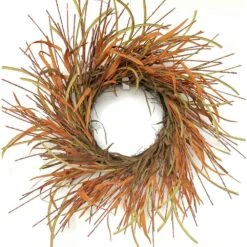 26 In. Orange Unlit Tail Berry Artificial Harvest Wreath