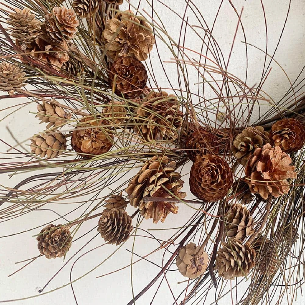 24 In. D Multi-Color Unlit Pinecone Artificial Harvest Wreath 4 24 In. D Multi-Color Unlit Pinecone Artificial Harvest Wreath - Image 4