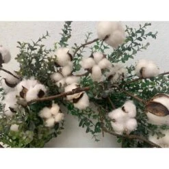 24 In. Multi-Color Unlit Cotton Mini Eucalyptus Artificial Harvest Wreath -The Home Depot Shop glitzhome fall wreaths lkw20216 4f 1000