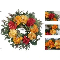 26 In. D Hydrangea Foliage Artificial Harvest Wreath 9 26 In. D Hydrangea Foliage Artificial Harvest Wreath -The Home Depot Shop glitzhome fall wreaths lkw20217 44 1000