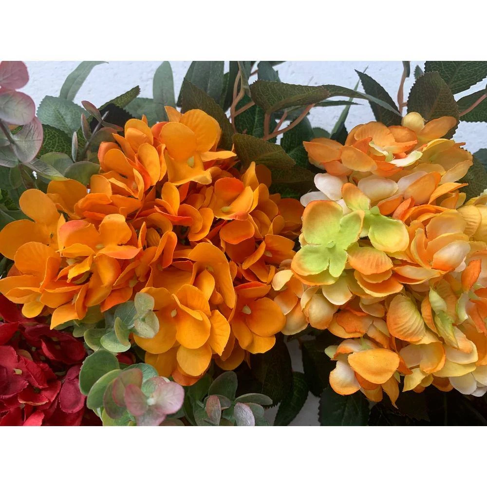 26 In. D Hydrangea Foliage Artificial Harvest Wreath 3 26 In. D Hydrangea Foliage Artificial Harvest Wreath - Image 3