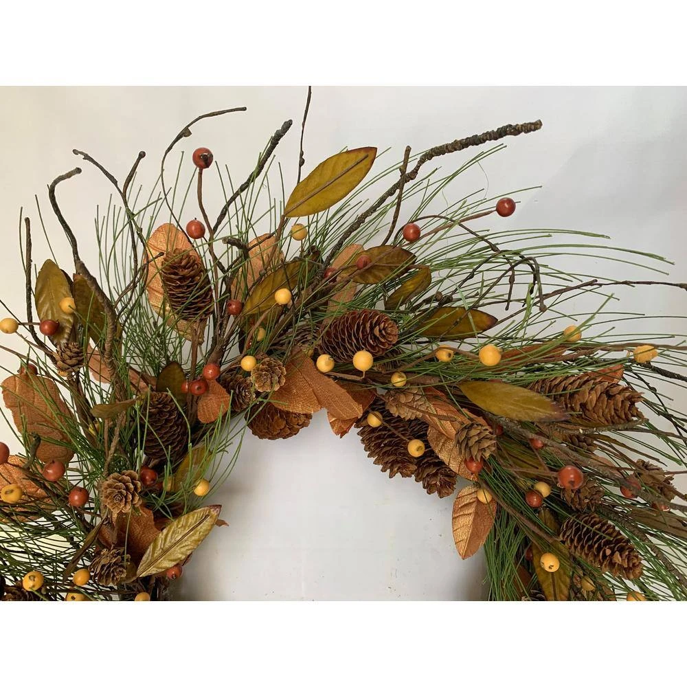 24 In. D Berry Pinecone Artificial Harvest Wreath 2 24 In. D Berry Pinecone Artificial Harvest Wreath - Image 2