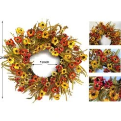 24 In. D Dry Paper Daisy Artificial Harvest Wreath 7 24 In. D Dry Paper Daisy Artificial Harvest Wreath -The Home Depot Shop glitzhome fall wreaths lkw20221 1f 1000