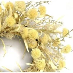 24 In. D Golden Globe Thistle Artificial Harvest Wreath -The Home Depot Shop glitzhome fall wreaths lkw20223 4f 1000