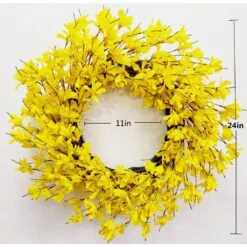 24 In. D Forsythia Artificial Harvest Wreath -The Home Depot Shop glitzhome fall wreaths lkw20225 1f 1000