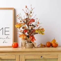 20 In. H Harvest Table Tree Decor -The Home Depot Shop glitzhome indoor fall decorations 2005500020 31 1000