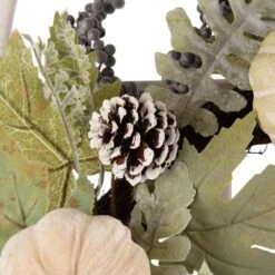 36 In. H Wooden Window Frame With 22 In. D Pumpkin Wreath -The Home Depot Shop glitzhome indoor fall decorations 2005500032 4f 1000