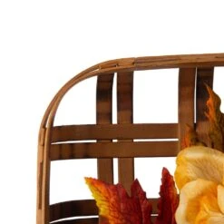 24 In. L Bamboo Tobacco Basket With 22 In. D Blooming Magnolia Wreath 12 24 In. L Bamboo Tobacco Basket With 22 In. D Blooming Magnolia Wreath -The Home Depot Shop glitzhome indoor fall decorations 2005500034 44 1000