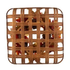 24 In. L Bamboo Tobacco Basket With 22 In. D Blooming Magnolia Wreath 13 24 In. L Bamboo Tobacco Basket With 22 In. D Blooming Magnolia Wreath -The Home Depot Shop glitzhome indoor fall decorations 2005500034 fa 1000