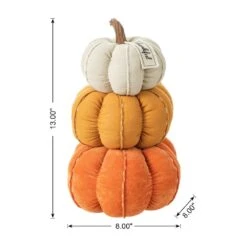 13 In. H Fall Stacked Fabric Pumpkin -The Home Depot Shop glitzhome indoor fall decorations 2005500075 c3 1000