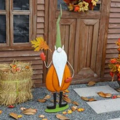 48 In. H Fall Metal Gnome Standing Decor(KD) 12 48 In. H Fall Metal Gnome Standing Decor(KD) -The Home Depot Shop glitzhome indoor fall decorations 2005600001 4f 1000