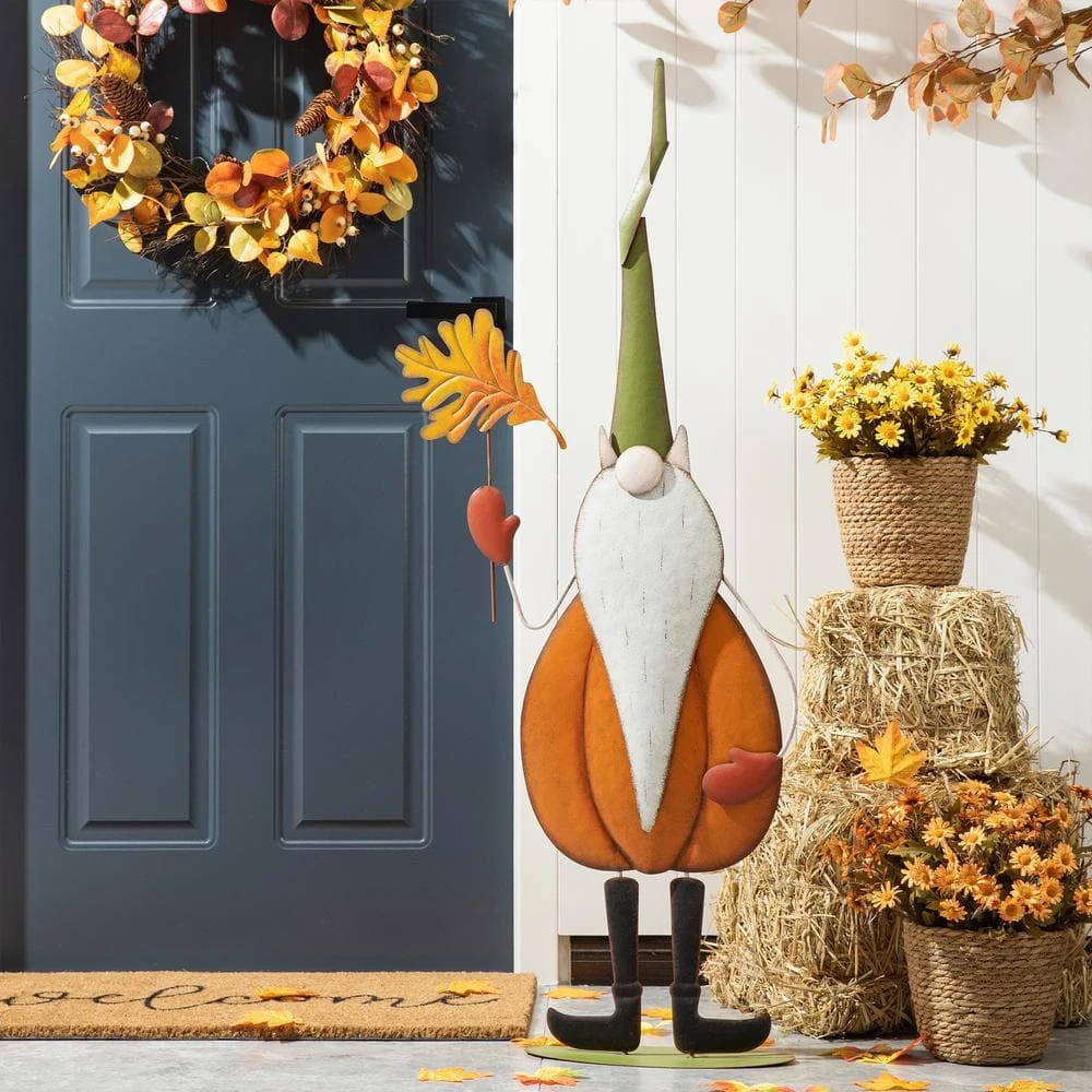 48 In. H Fall Metal Gnome Standing Decor(KD) 1 48 In. H Fall Metal Gnome Standing Decor(KD)
