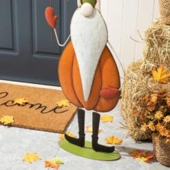 48 In. H Fall Metal Gnome Standing Decor(KD) 16 48 In. H Fall Metal Gnome Standing Decor(KD) -The Home Depot Shop glitzhome indoor fall decorations 2005600001 76 1000