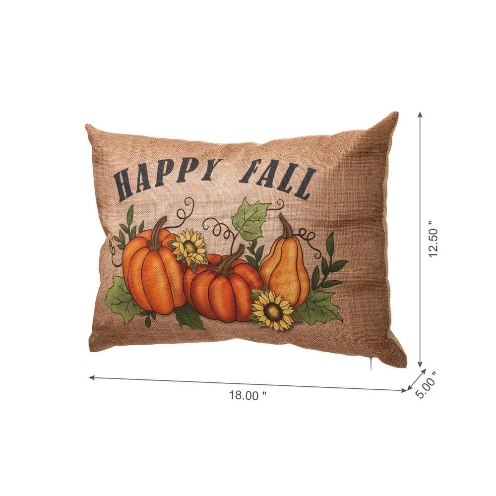 18 In. L Faux Burlap Fall Pumpkin Pillow 3 18 In. L Faux Burlap Fall Pumpkin Pillow - Image 3