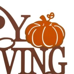 24 In. L Metal Happy Thanksgiving Wall Decor -The Home Depot Shop glitzhome indoor fall decorations 2006000082 4f 1000