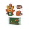 5.75 In. Thanksgiving Christmas Wooden Turkey Table Decor Set (Set Of 4)