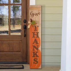 42.00 In. H Thanksgiving Wooden Pumpkin Porch Sign -The Home Depot Shop glitzhome indoor fall decorations 2006100002 31 1000