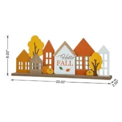 8 In. H Fall Wooden House Table Decor -The Home Depot Shop glitzhome indoor fall decorations 2006200035 c3 1000