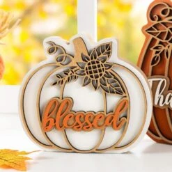 8 In. Thanksgiving Christmas Wooden Pumpkin Table Decor (Set Of 2) -The Home Depot Shop glitzhome indoor fall decorations 2029700012 4f 1000