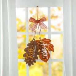 24.5 In. Fall Wooden Christmas Maple Leaves With Bowknot Door Hanger 11 24.5 In. Fall Wooden Christmas Maple Leaves With Bowknot Door Hanger -The Home Depot Shop glitzhome indoor fall decorations 2029800010 31 1000