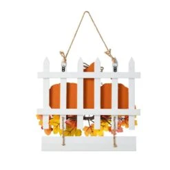 12.75 In. Fall Wooden Christmas Patch With Floral Door Hanger -The Home Depot Shop glitzhome indoor fall decorations 2029800012 66 1000