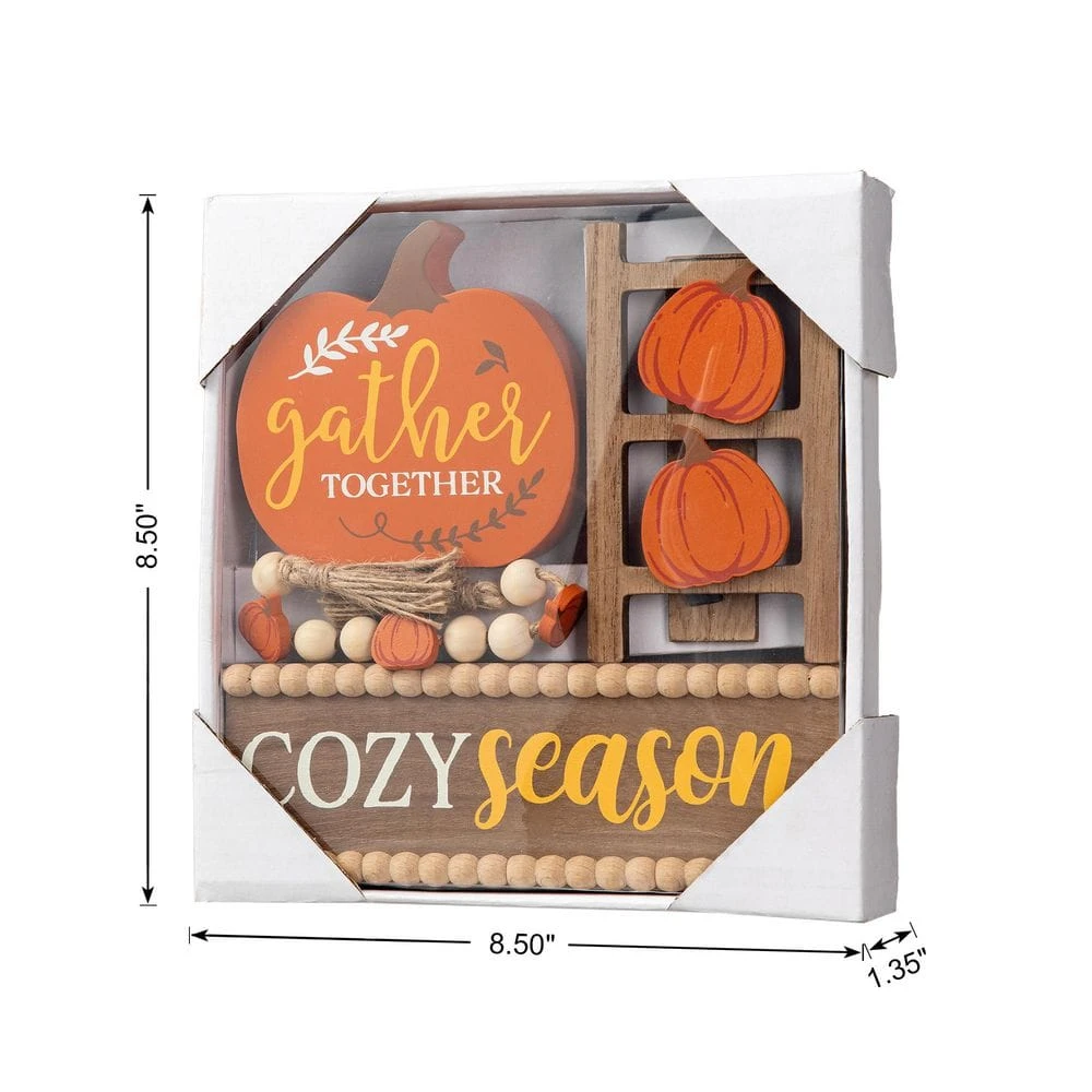 5.25 In. Fall Wooden Christmas Word Signs Tiered Tray Table Decor (Set Of 4) 5 5.25 In. Fall Wooden Christmas Word Signs Tiered Tray Table Decor (Set Of 4) - Image 5