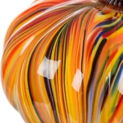 8.66 In. D X 6.69 In. H Multi-Striped Glass Large Pumpkin -The Home Depot Shop glitzhome indoor fall decorations gh1209003456 44 1000