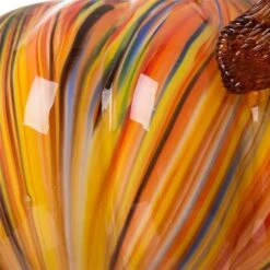 8.66 In. D X 6.69 In. H Multi-Striped Glass Large Pumpkin -The Home Depot Shop glitzhome indoor fall decorations gh1209003456 4f 1000