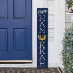 42 In. H HANUKKAH Wooden Porch -The Home Depot Shop glitzhome indoor hanukkah decorations 2010100031 c3 1000