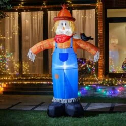 9 Ft. Fall Lighted Inflatable Scarecrow Decor