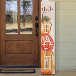 42 In. H Fall Wooden Large Porch Sign / Decor -The Home Depot Shop glitzhome outdoor fall decorations 2005600003 31 1000