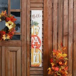 42 In. H Fall Wooden Large Porch Sign / Decor -The Home Depot Shop glitzhome outdoor fall decorations 2005600003 c3 1000