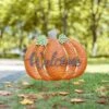 29.72 In. H Fall Metal Pumpkin Yard Stake/Standing/Hanging Sign (KD, 3-Function)
