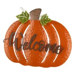 29.72 In. H Fall Metal Pumpkin Yard Stake/Standing/Hanging Sign (KD, 3-Function) -The Home Depot Shop glitzhome outdoor fall decorations 2005600008 76 1000