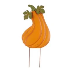 42 In. H 3-in-1 Metal Pumpkin Yard Stake Or Hanging Decor (KD, 2-Function) -The Home Depot Shop glitzhome outdoor fall decorations 2005600010 44 1000
