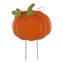 42 In. H 3-in-1 Metal Pumpkin Yard Stake Or Hanging Decor (KD, 2-Function) -The Home Depot Shop glitzhome outdoor fall decorations 2005600010 fa 1000