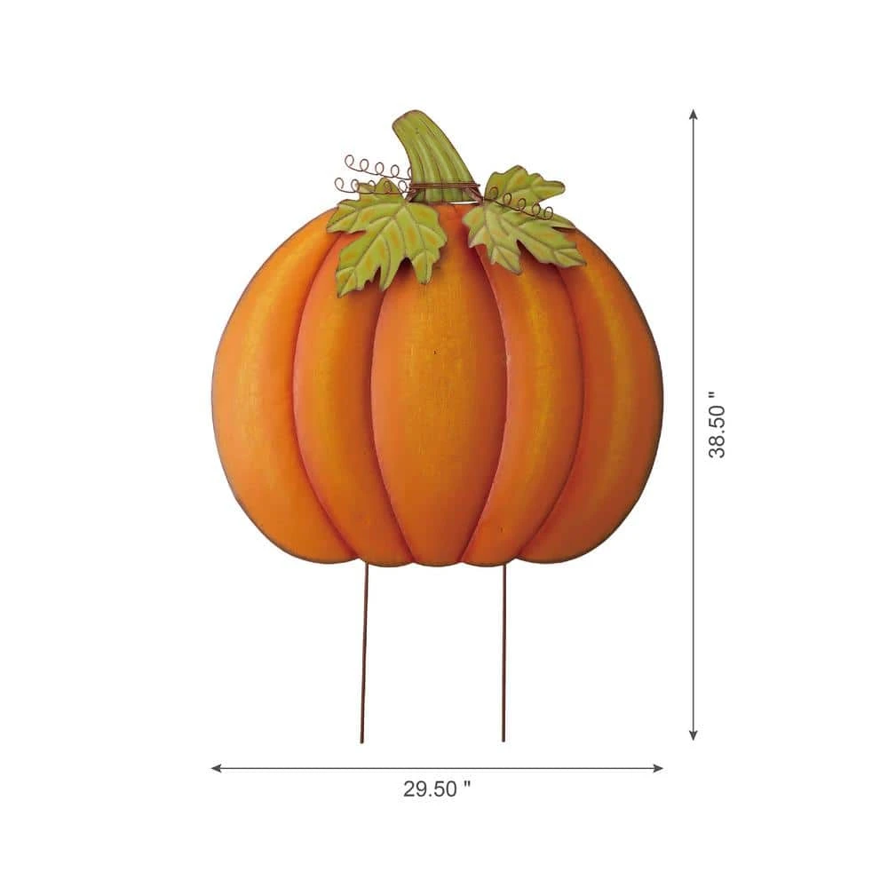 36 In. H Fall Oversized Metal Pumpkin Yard Stake Or Wall Decor Or Standing Decor 6 36 In. H Fall Oversized Metal Pumpkin Yard Stake Or Wall Decor Or Standing Decor - Image 6