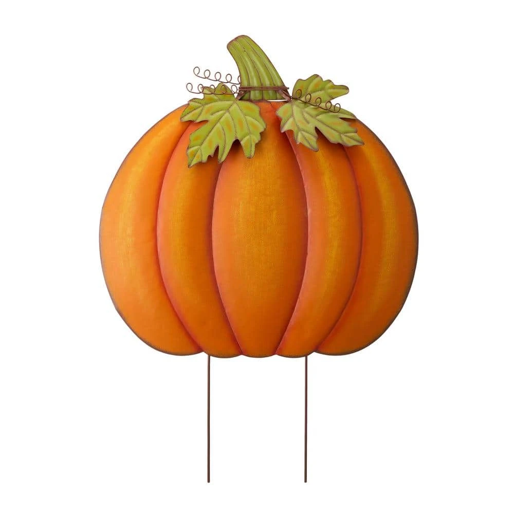 36 In. H Fall Oversized Metal Pumpkin Yard Stake Or Wall Decor Or Standing Decor 2 36 In. H Fall Oversized Metal Pumpkin Yard Stake Or Wall Decor Or Standing Decor - Image 2