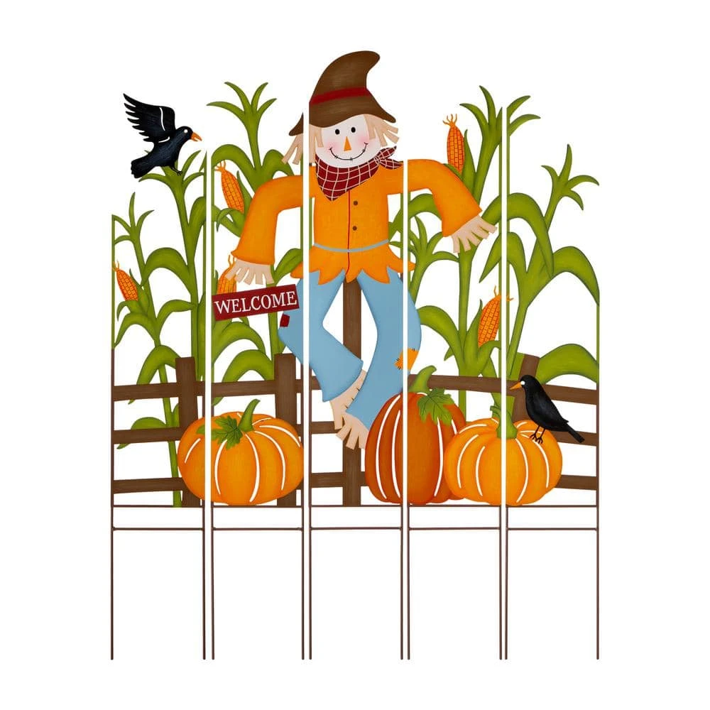 41.5 In. H Fall Metal Scarecrow And Corns Combo Yard Stake 1 41.5 In. H Fall Metal Scarecrow And Corns Combo Yard Stake