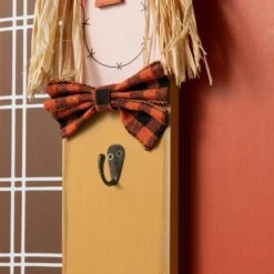 36.25 In. H Lighted Wooden Scarecrow Family Fall Porch Decor With Wreath -The Home Depot Shop glitzhome outdoor fall decorations 2005600028 fa 1000