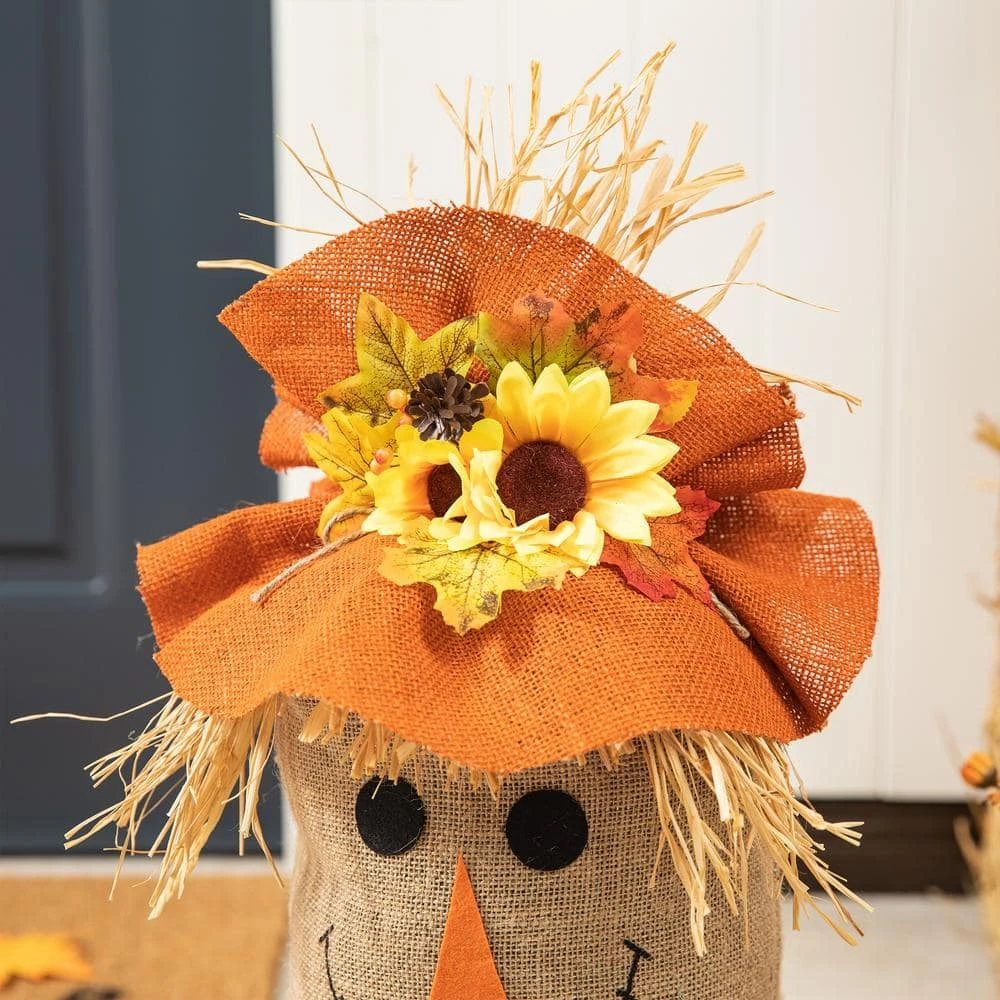 23.25 In.H Fall Linen Scarecrow Doorstop Porch Decor 5 23.25 In.H Fall Linen Scarecrow Doorstop Porch Decor - Image 5
