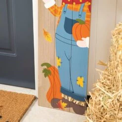 41.75 In. H Fall Wood Scarecrow Porch Decor -The Home Depot Shop glitzhome outdoor fall decorations 2005600033 1f 1000