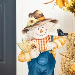 30 In. H Fall Wooden Painted Scarecrow Porch Decor 14 30 In. H Fall Wooden Painted Scarecrow Porch Decor -The Home Depot Shop glitzhome outdoor fall decorations 2005600035 1f 1000
