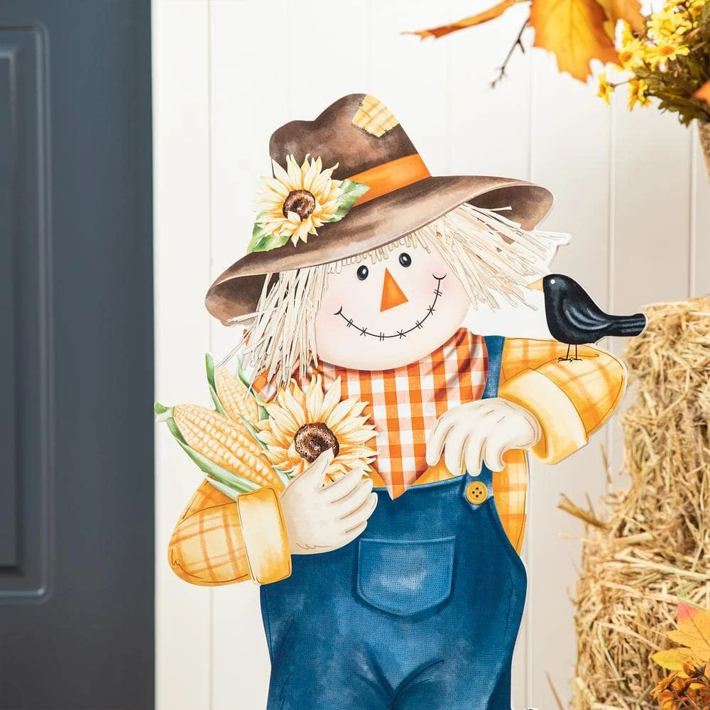 30 In. H Fall Wooden Painted Scarecrow Porch Decor 6 30 In. H Fall Wooden Painted Scarecrow Porch Decor - Image 6