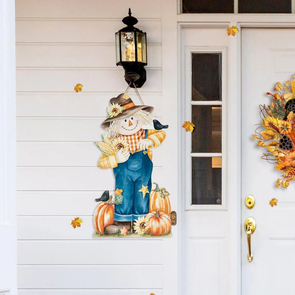 30 In. H Fall Wooden Painted Scarecrow Porch Decor 9 30 In. H Fall Wooden Painted Scarecrow Porch Decor - Image 9