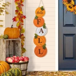 41.75 In. Fall And Christmas Double Sided Wooden Pumpkin And Ornament Porch Sign -The Home Depot Shop glitzhome outdoor fall decorations 2005600038 31 1000
