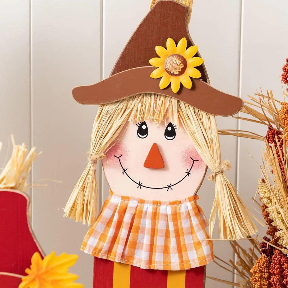 36 In. Fall Wood Sacrecrow Family Porch Decor 2 Function (Set Of 3 Or Single Piece) 6 36 In. Fall Wood Sacrecrow Family Porch Decor 2 Function (Set Of 3 Or Single Piece) - Image 6