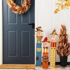 36 In. Fall Wood Sacrecrow Family Porch Decor 2 Function (Set Of 3 Or Single Piece) 15 36 In. Fall Wood Sacrecrow Family Porch Decor 2 Function (Set Of 3 Or Single Piece) -The Home Depot Shop glitzhome outdoor fall decorations 2005600040 31 1000